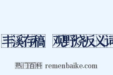 丰溪存稿·观野烧反义词是什么意思的图片